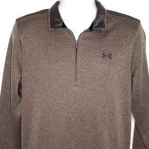 Under Armour Grey Men's Sweater Fleece Half Zip Up Long Sleeve Shirt Medium